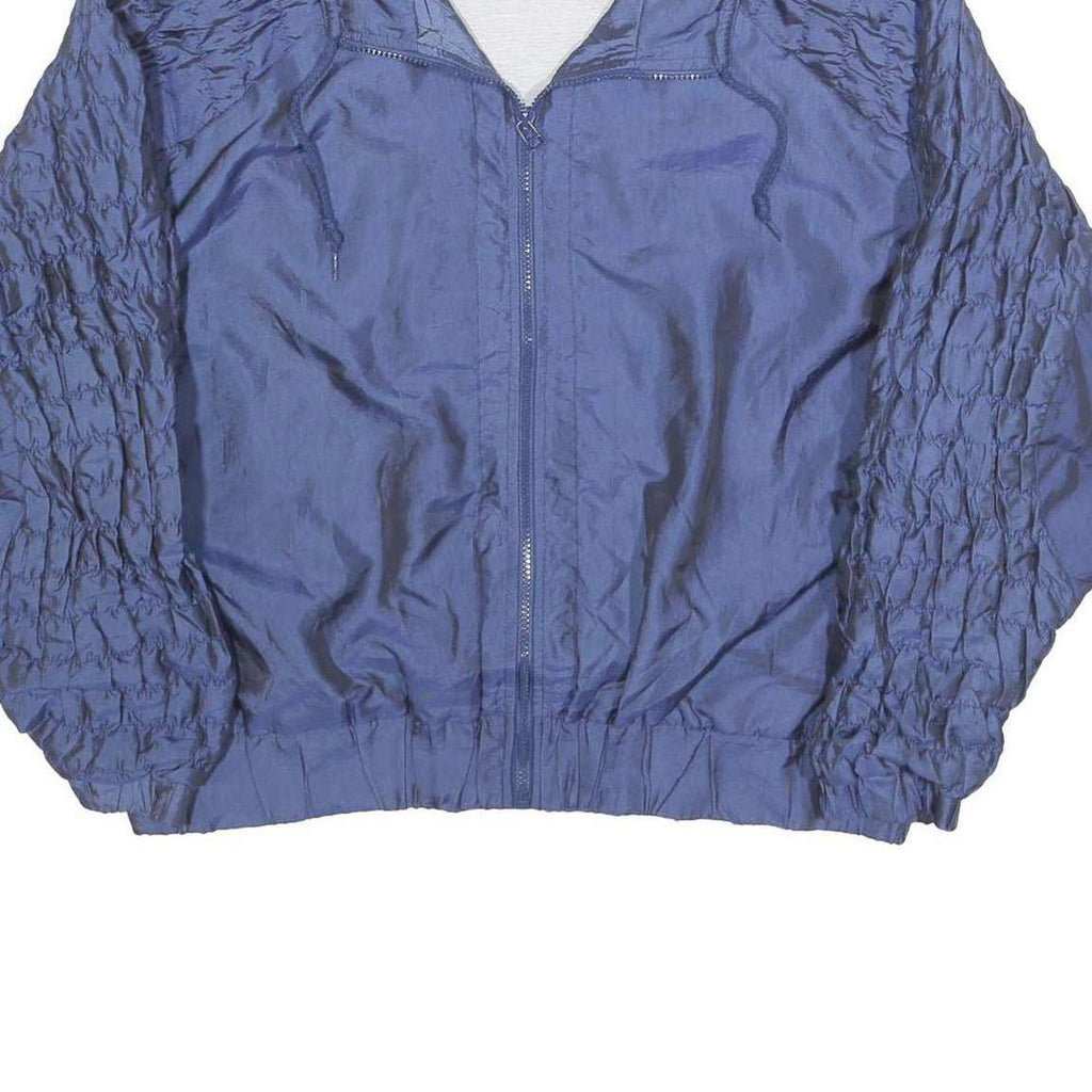 SADDLEBRED Womens Blue Jacket L Polyester Blend Plain Zip Lightweight Stylish