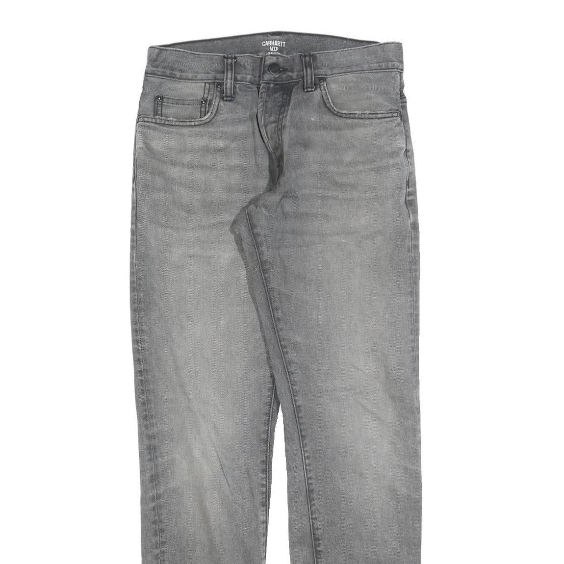 CARHARTT Mens Slim Grey Denim Slim Jeans W28 L32 Durable Casual Style