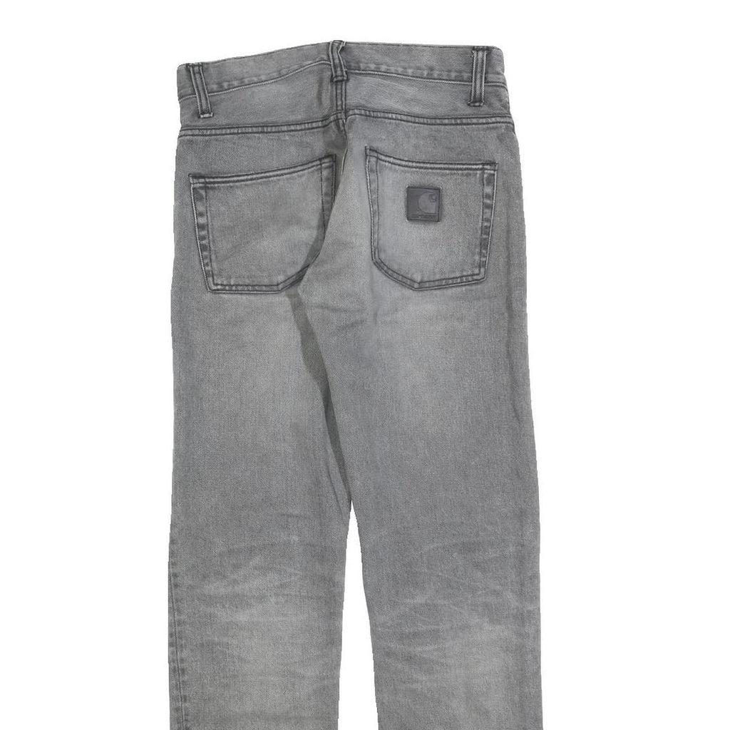 CARHARTT Mens Slim Grey Denim Slim Jeans W28 L32 Durable Casual Style
