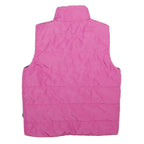 Womens Pink Navy Reversible Puffer Jacket M Polyester Zip Sleeveless Outdoor