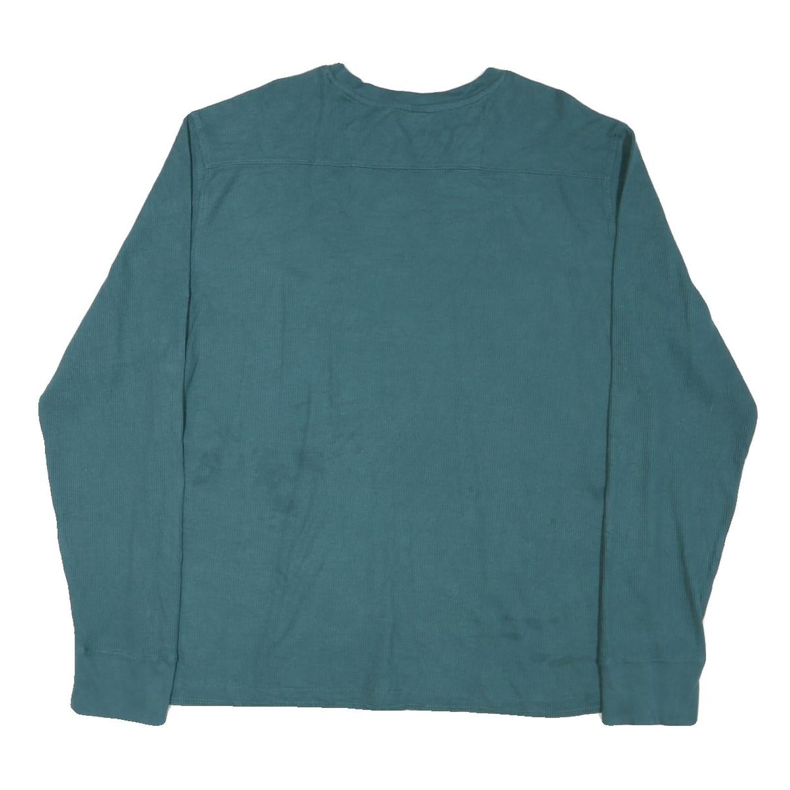 WRANGLER Mens Blue Long Sleeve Crew Neck T-Shirt XL Cotton Blend Classic Comfort