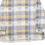 NICE DAY Womens Blue Beige Check Printed Long Sleeve Shirt XL Relaxed Fit