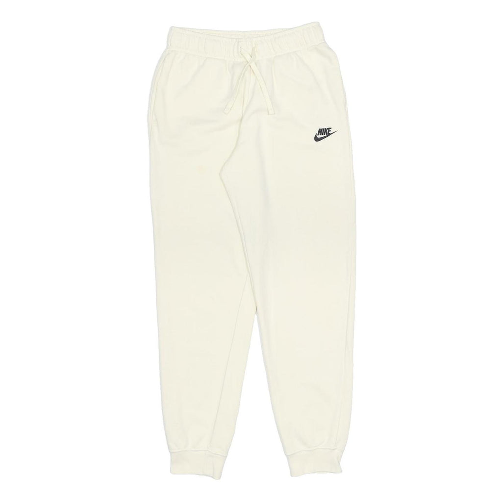 NIKE Womens Joggers Cream S W24 L27 Cotton Blend Slim Fit Tapered Leg