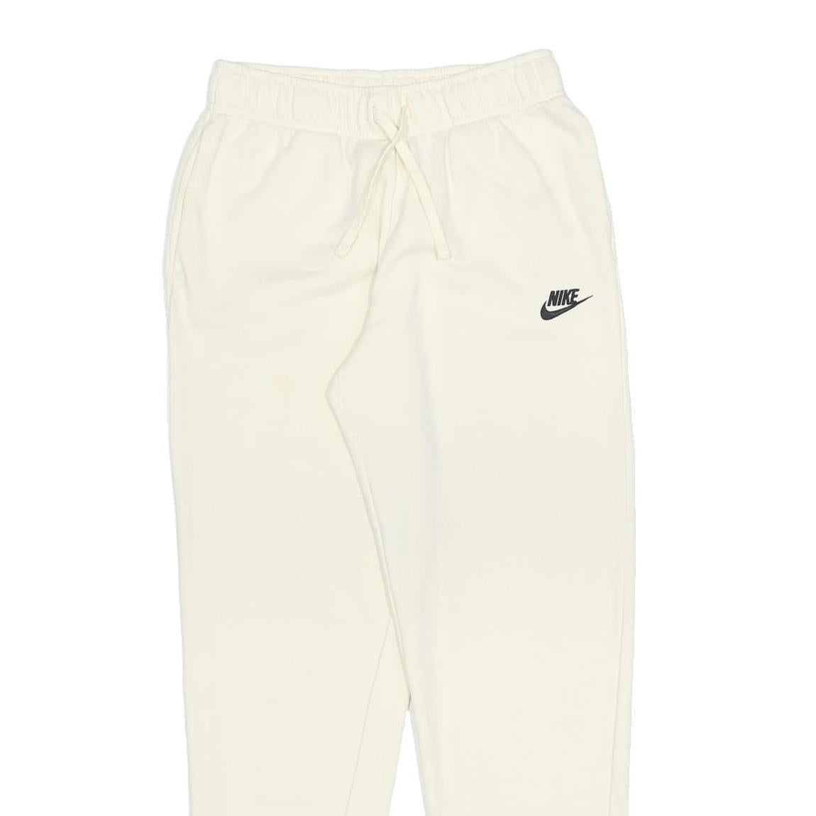 NIKE Womens Joggers Cream S W24 L27 Cotton Blend Slim Fit Tapered Leg