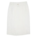 LOUIS FERAUD Womens White Pencil Knee Length Woven Skirt UK 16 Classic Style Zip
