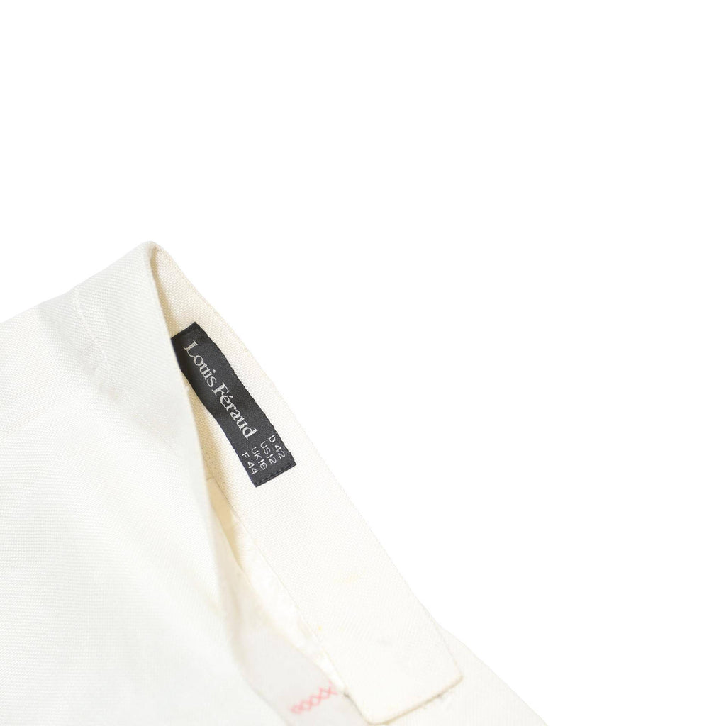 LOUIS FERAUD Womens White Pencil Knee Length Woven Skirt UK 16 Classic Style Zip