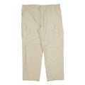 LET'S GO Mens Regular Beige Cargo Trousers W38 L27 Polyester Blend Zip Pockets