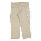 LET'S GO Mens Regular Beige Cargo Trousers W38 L27 Polyester Blend Zip Pockets