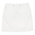 NATURAL REFLECTIONS Womens White Cotton Blend Casual Mini Skirt Drawstring Zip