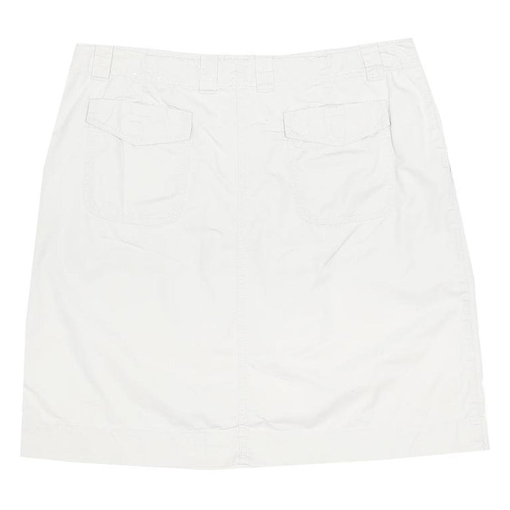 NATURAL REFLECTIONS Womens White Cotton Blend Casual Mini Skirt Drawstring Zip