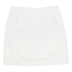 NATURAL REFLECTIONS Womens White Cotton Blend Casual Mini Skirt Drawstring Zip