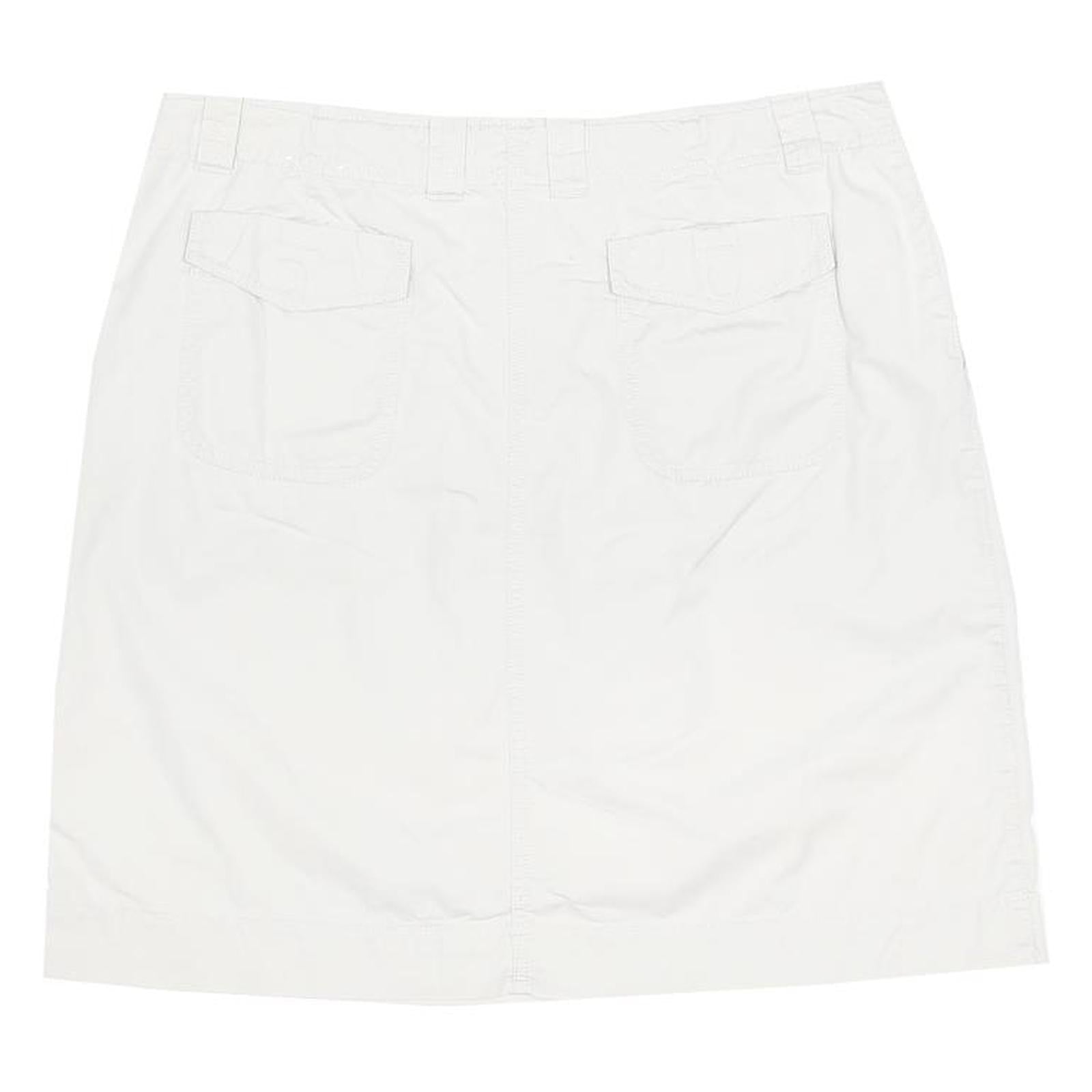 NATURAL REFLECTIONS Womens White Cotton Blend Casual Mini Skirt Drawstring Zip