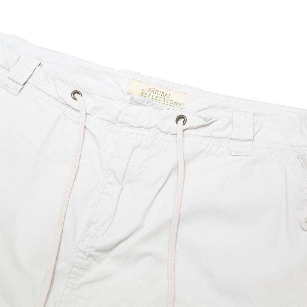 NATURAL REFLECTIONS Womens White Cotton Blend Casual Mini Skirt Drawstring Zip