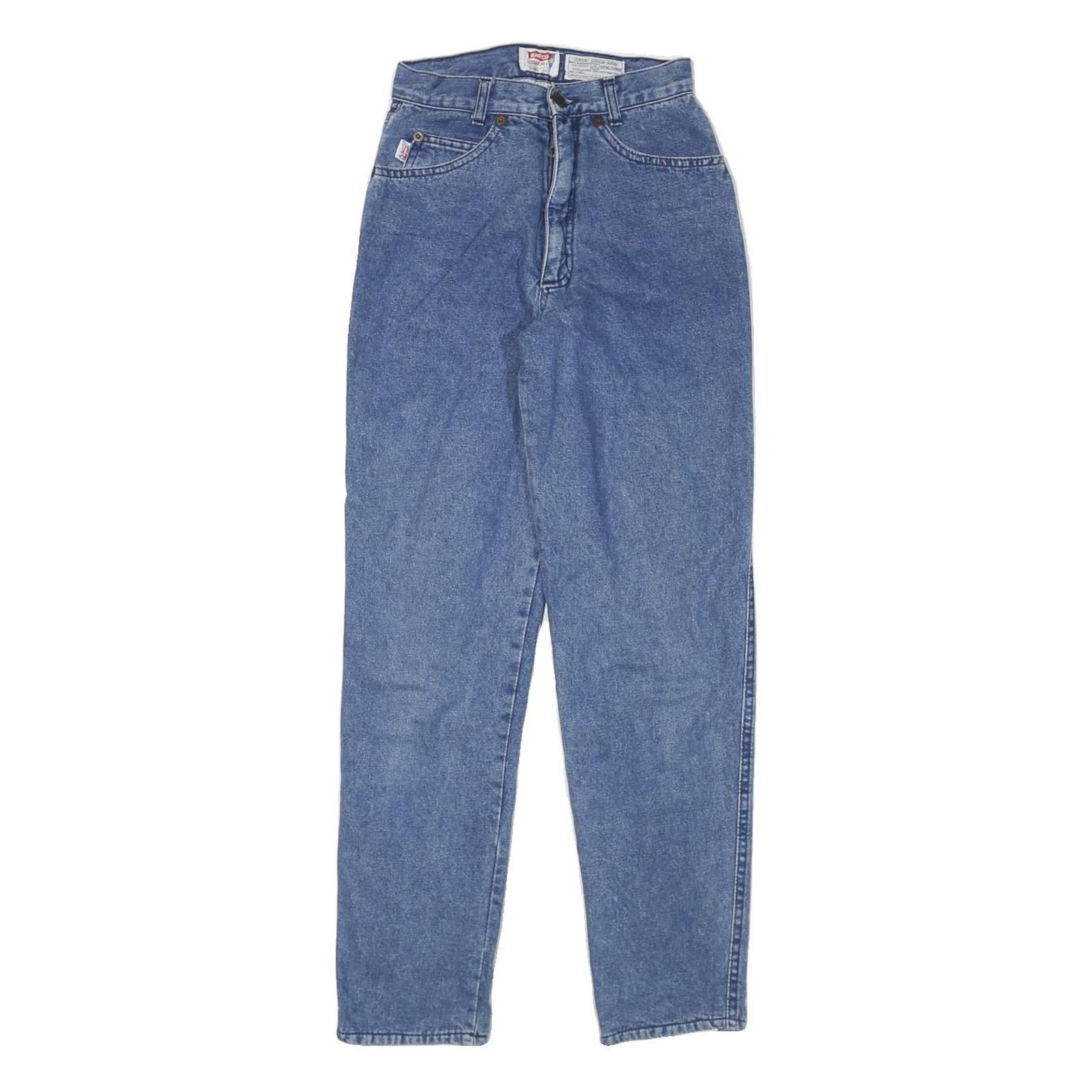 ENCINO Womens Jeans Blue Relaxed Straight Denim Medium W22 L27 Classic Fit Zip