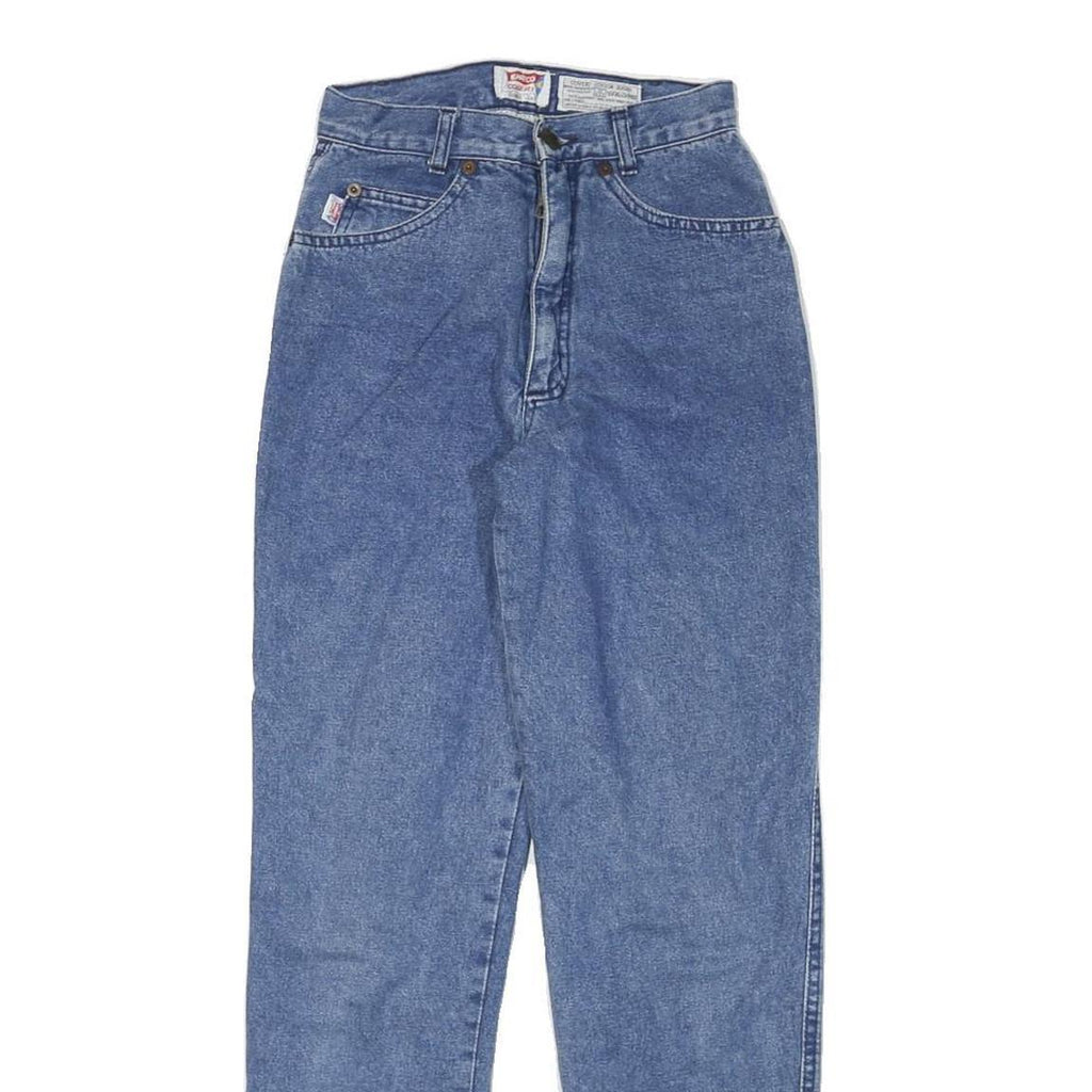 ENCINO Womens Jeans Blue Relaxed Straight Denim Medium W22 L27 Classic Fit Zip