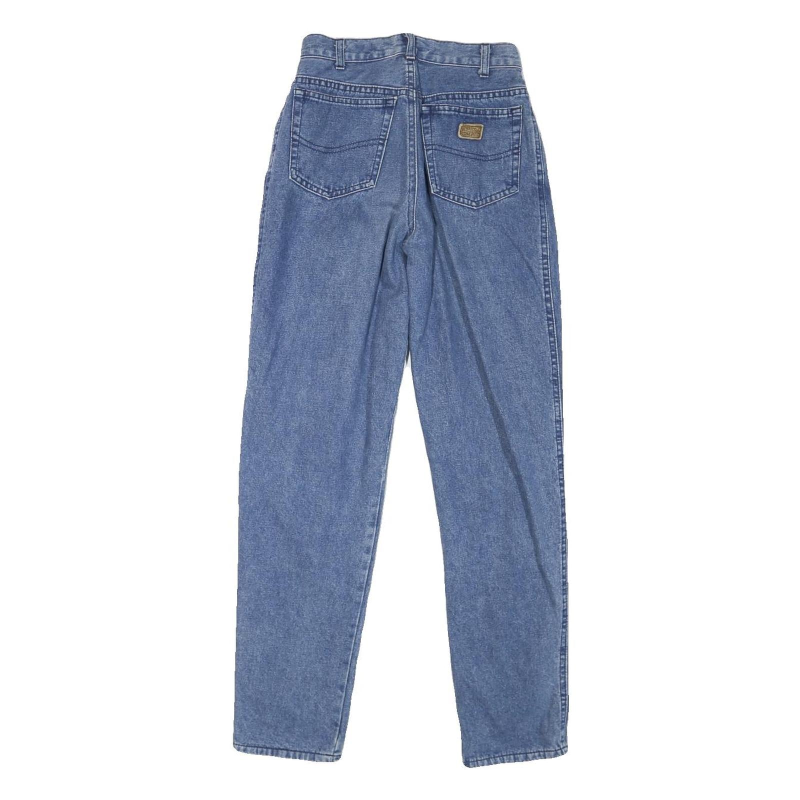 ENCINO Womens Jeans Blue Relaxed Straight Denim Medium W22 L27 Classic Fit Zip