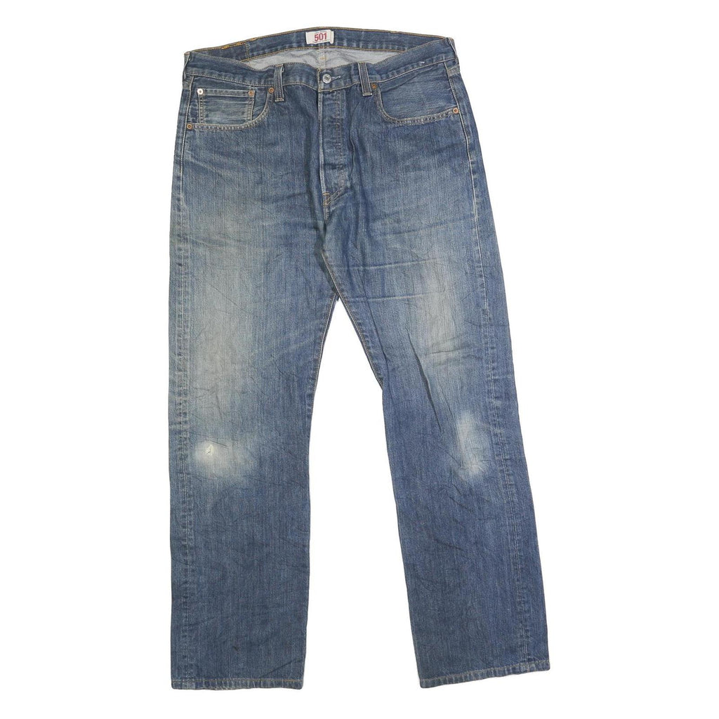 LEVI'S 501 Mens Blue Regular Straight Denim Medium W38 L33 Classic Zip Jeans