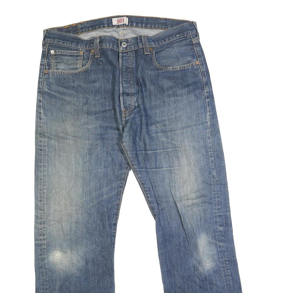 LEVI'S 501 Mens Blue Regular Straight Denim Medium W38 L33 Classic Zip Jeans