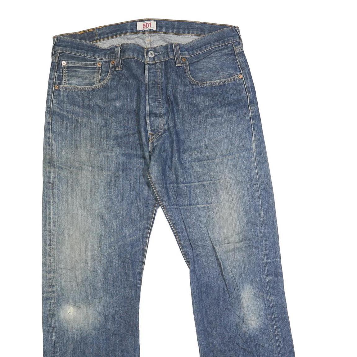 LEVI'S 501 Mens Blue Regular Straight Denim Medium W38 L33 Classic Zip Jeans