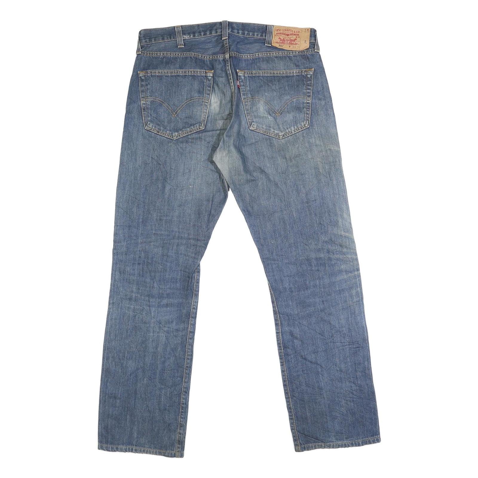 LEVI'S 501 Mens Blue Regular Straight Denim Medium W38 L33 Classic Zip Jeans