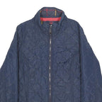 JOULES Womens Navy Quilted Jacket UK 12 Polyester Blend Zip Closure Lightweight