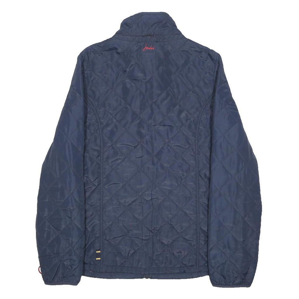 JOULES Womens Navy Quilted Jacket UK 12 Polyester Blend Zip Closure Lightweight