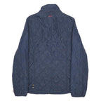 JOULES Womens Navy Quilted Jacket UK 12 Polyester Blend Zip Closure Lightweight