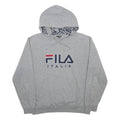 FILA Mens Grey Pullover Hoodie M Cotton Blend Casual Sportswear