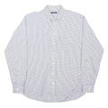 BURBERRY Mens Blue & White Check Shirt Classic Button-Down Collar L Relaxed Fit