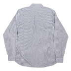 BURBERRY Mens Blue & White Check Shirt Classic Button-Down Collar L Relaxed Fit
