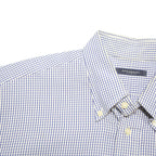 BURBERRY Mens Blue & White Check Shirt Classic Button-Down Collar L Relaxed Fit