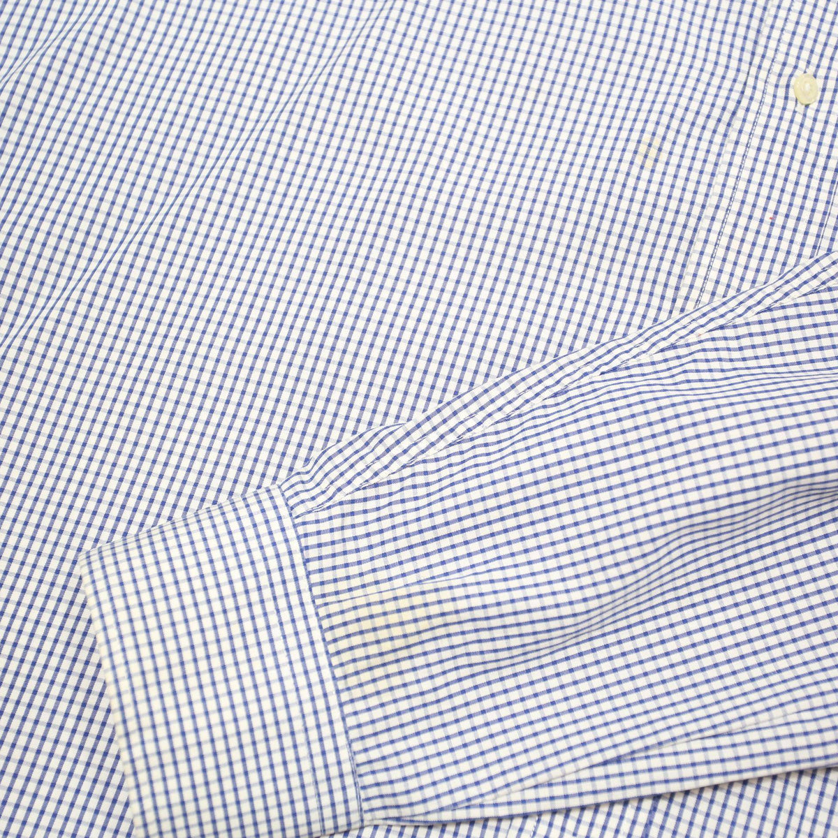 BURBERRY Mens Blue & White Check Shirt Classic Button-Down Collar L Relaxed Fit