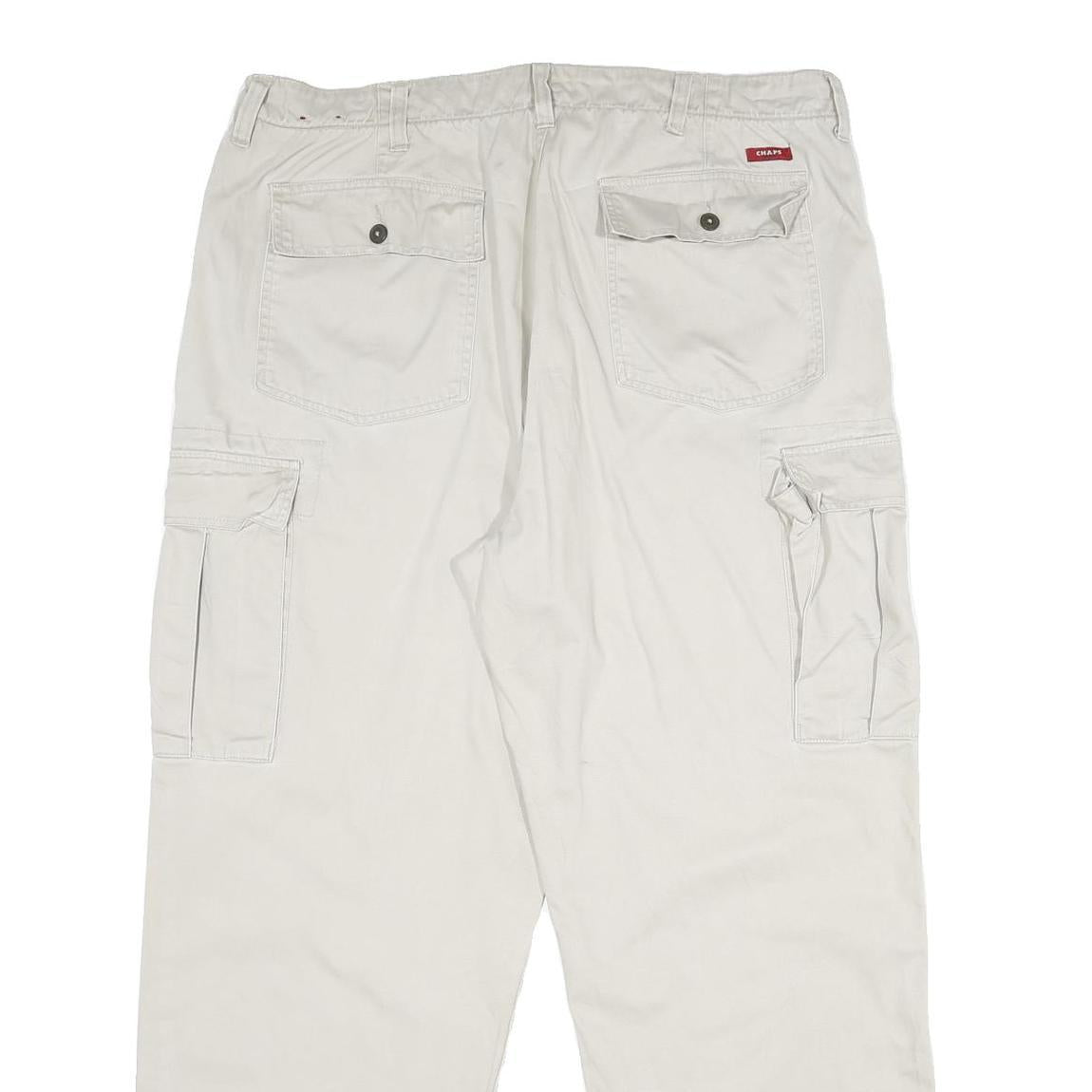 CHAPS Mens Cotton Beige Regular Fit Cargo Trousers W38 L30 Casual Utility