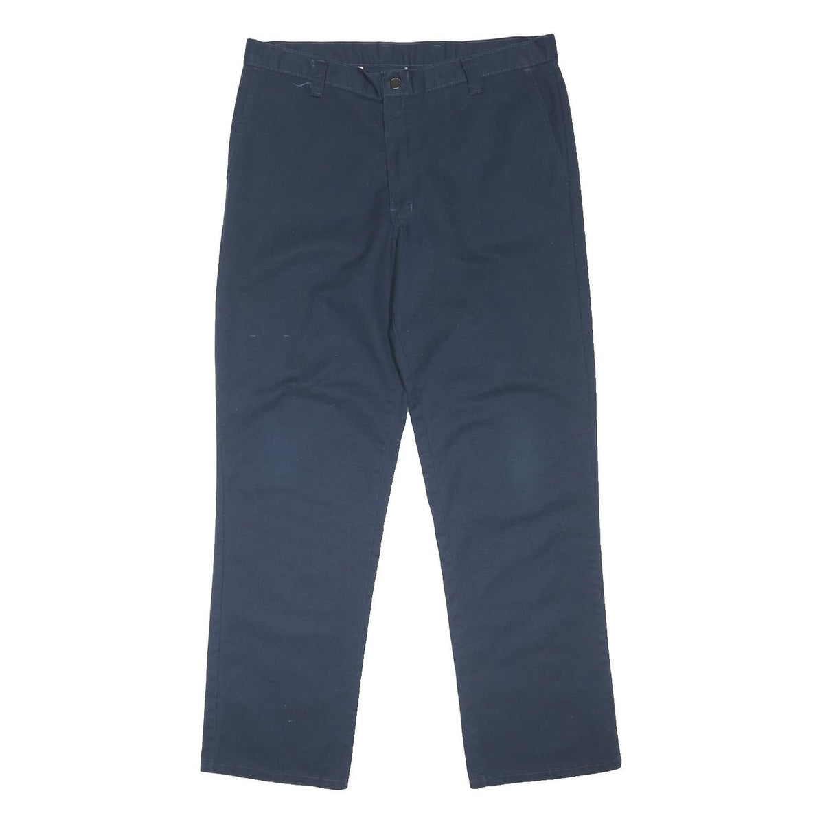 DICKIES Mens Cotton Blend Navy Regular Fit Straight Trousers W37 L32 Workwear