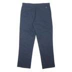DICKIES Mens Cotton Blend Navy Regular Fit Straight Trousers W37 L32 Workwear
