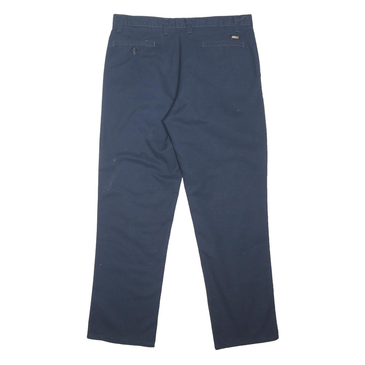 DICKIES Mens Cotton Blend Navy Regular Fit Straight Trousers W37 L32 Workwear