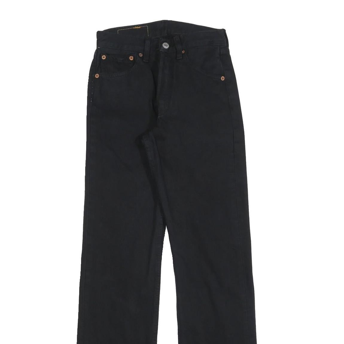 LEVI'S 501 Womens Jeans Black Regular Straight Denim Medium W26 L32 Classic Fit