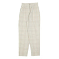 Womens Relaxed Fit Beige Plaid Trousers Polyester Blend Zip W24 L27 Casual Smart