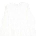 ZARA Womens White Fit & Flare Woven Dress Polyester Blend Long Sleeve M
