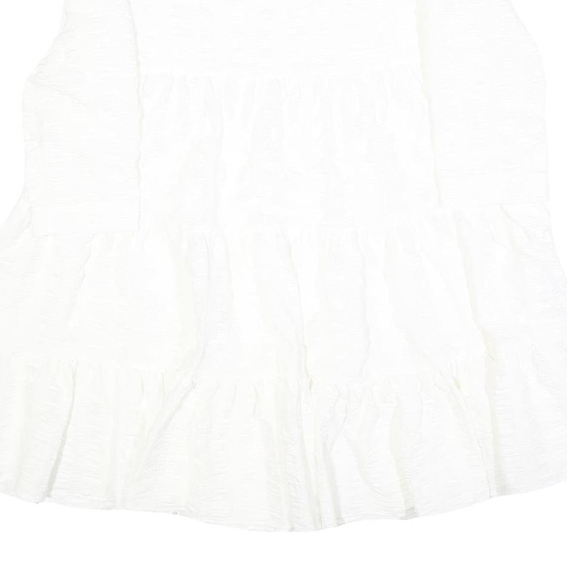 ZARA Womens White Fit & Flare Woven Dress Polyester Blend Long Sleeve M