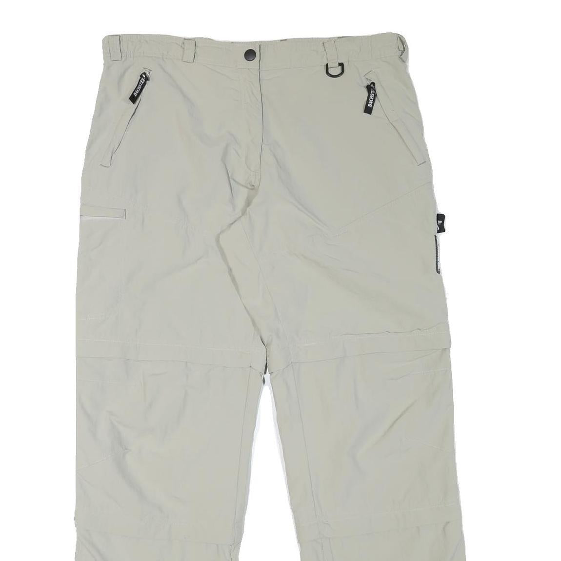 DACHSTEIN Womens Relaxed Beige Polyester Blend Zip Trousers W35 L32 Outdoor