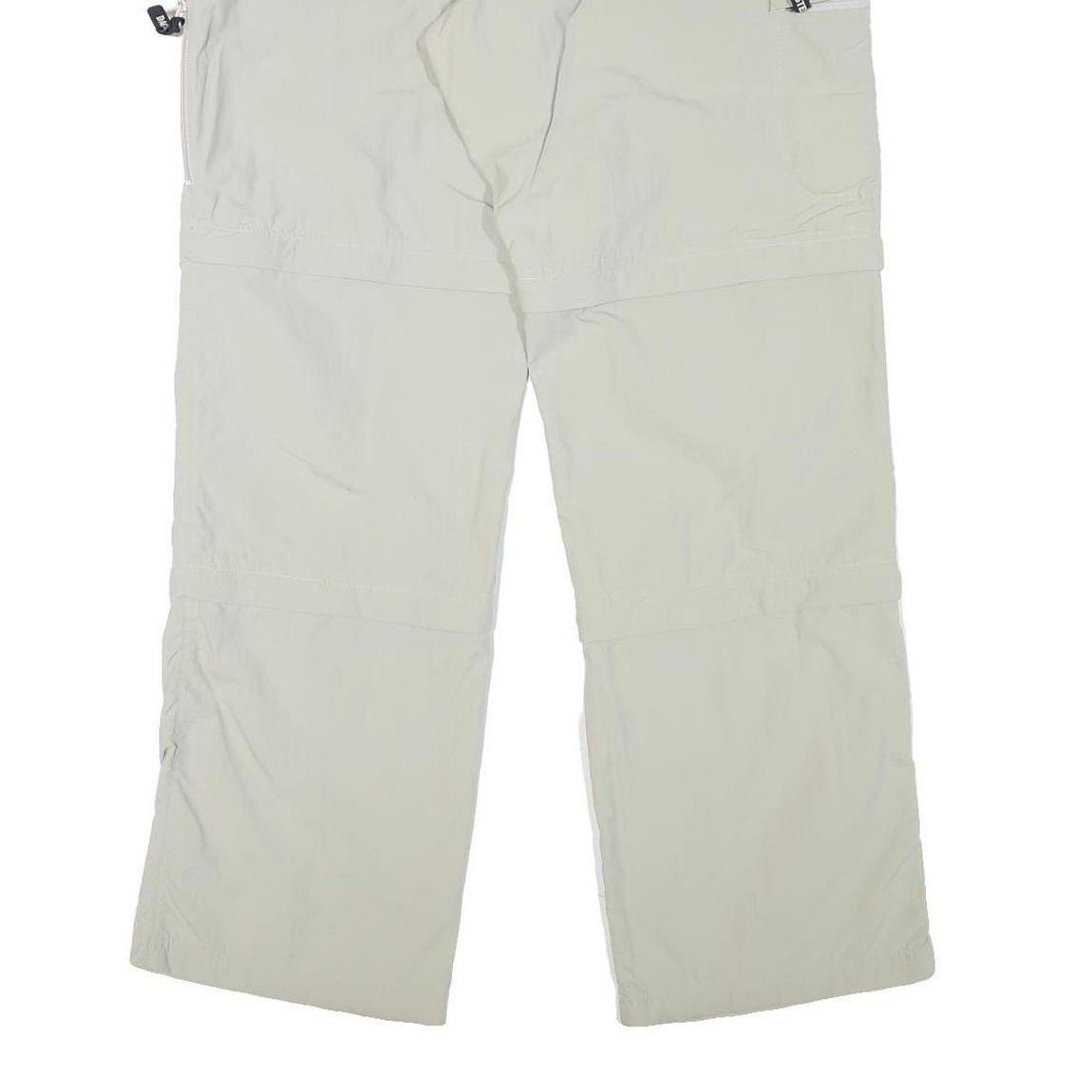DACHSTEIN Womens Relaxed Beige Polyester Blend Zip Trousers W35 L32 Outdoor