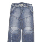 Mens Blue Regular Fit Cotton Blend Denim Jeans W34 L34 Button Closure Casual