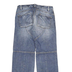 Mens Blue Regular Fit Cotton Blend Denim Jeans W34 L34 Button Closure Casual