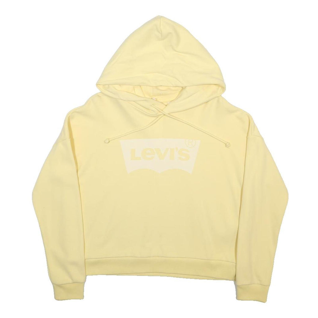 LEVI'S Womens Yellow Hoodie XS Cotton Blend Casual Pullover Sweatshirt
