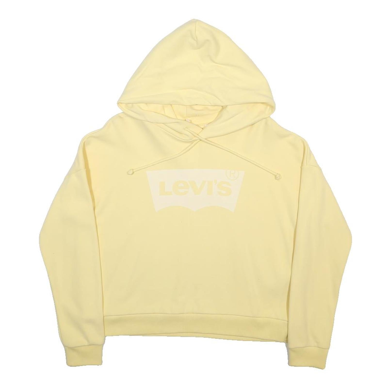LEVI'S Womens Yellow Hoodie XS Cotton Blend Casual Pullover Sweatshirt