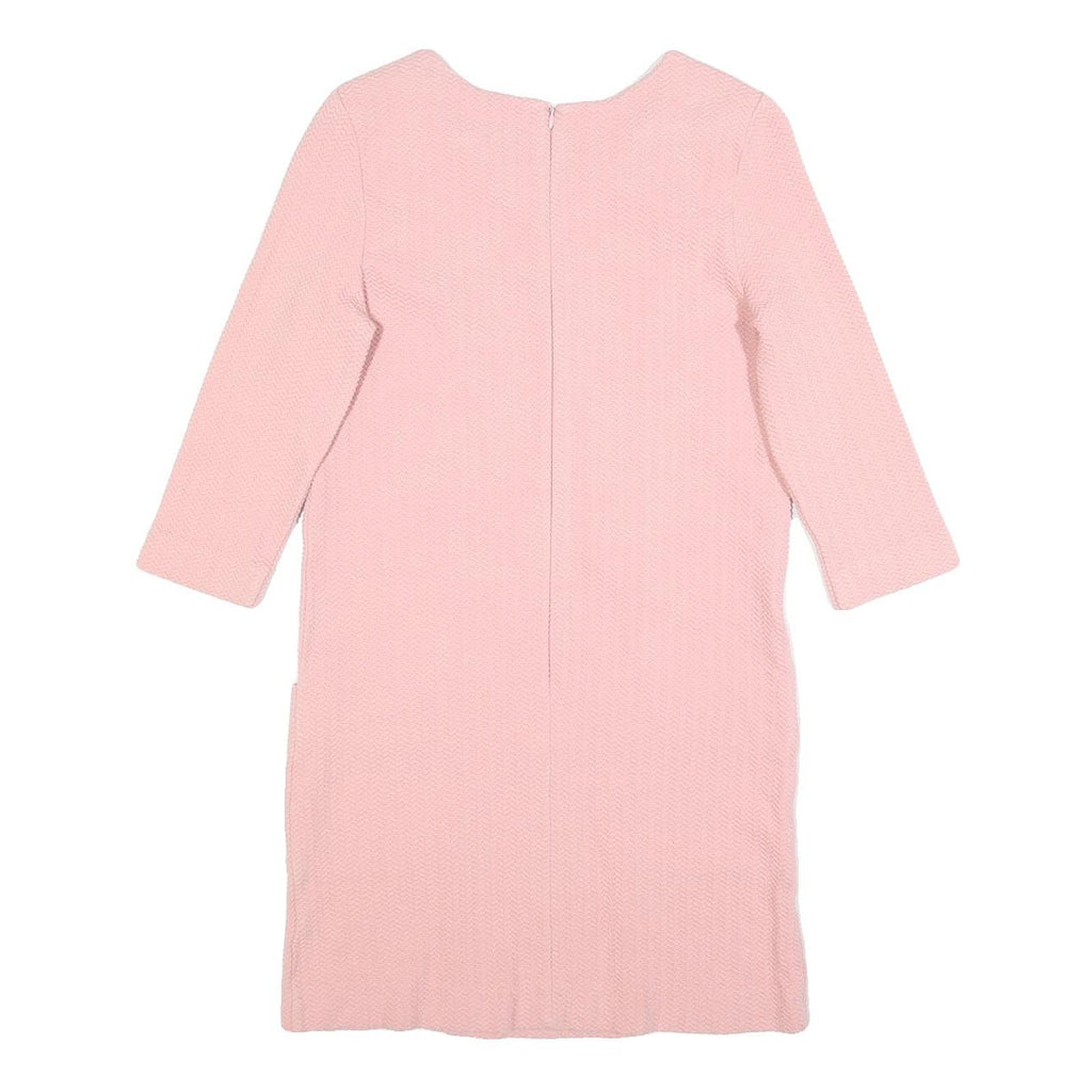 GANNI Womens Pink Fit & Flare Cotton Blend Dress Short Sleeve Knee Length S