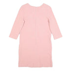 GANNI Womens Pink Fit & Flare Cotton Blend Dress Short Sleeve Knee Length S