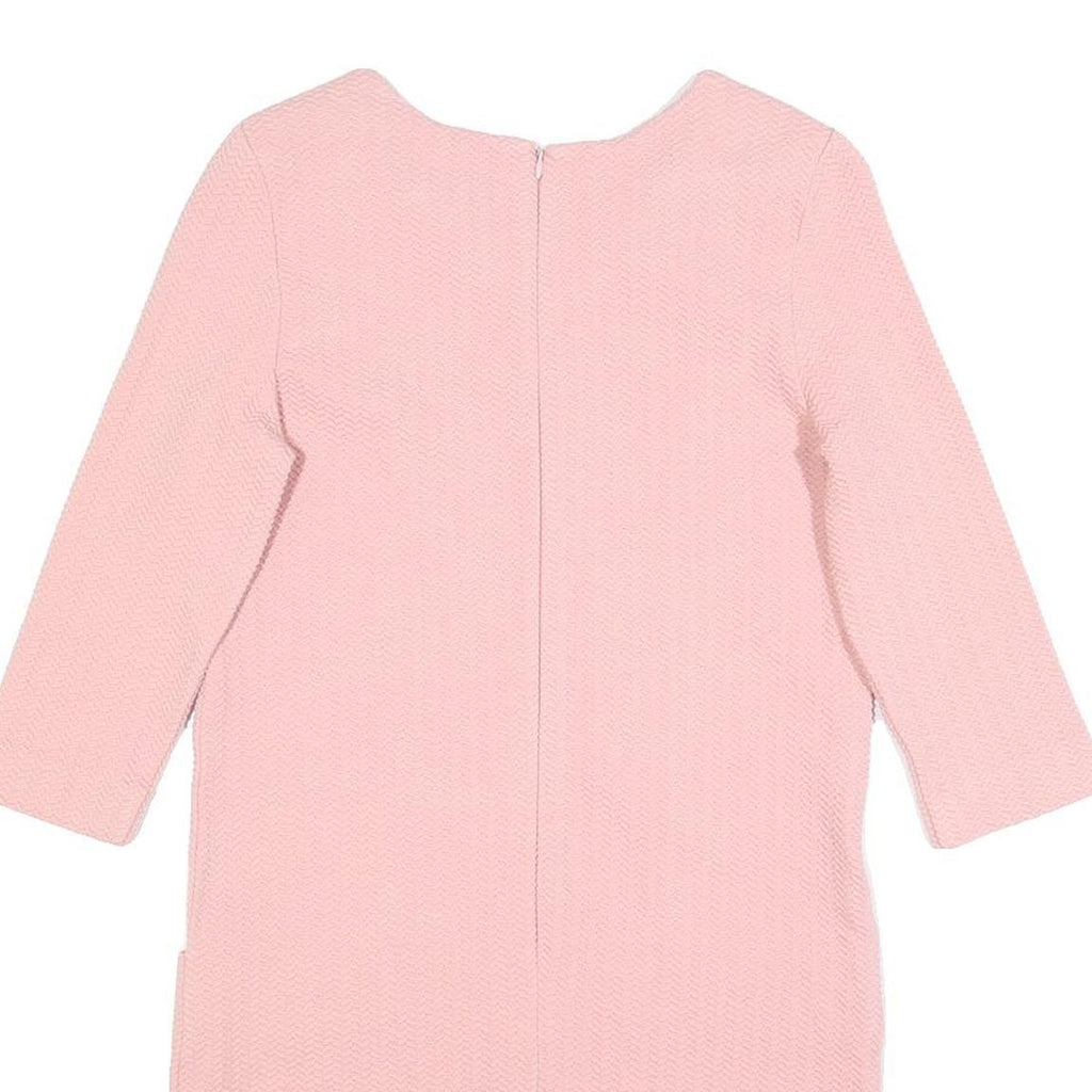 GANNI Womens Pink Fit & Flare Cotton Blend Dress Short Sleeve Knee Length S