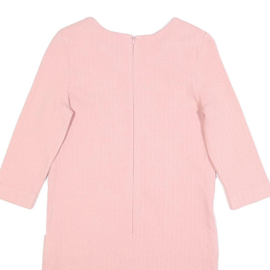 GANNI Womens Pink Fit & Flare Cotton Blend Dress Short Sleeve Knee Length S